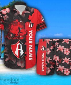 Atlas FC Hawaiian Shirt And Beach Shorts Flower Pattern Custom Name For Fans