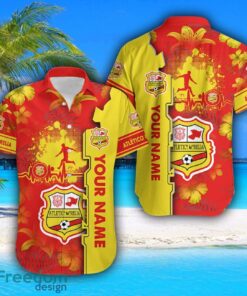 Atlético Morelia Hawaiian Shirt And Beach Shorts Flower Pattern Custom Name For Fans Product Photo 2