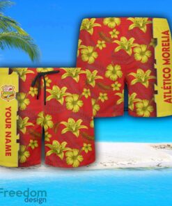 Atlético Morelia Hawaiian Shirt And Beach Shorts Flower Pattern Custom Name For Fans Product Photo 3