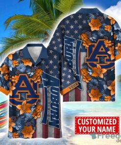 Auburn Tigers Custom name USA Flag 4th July Independence Day Hawaiian Shirt