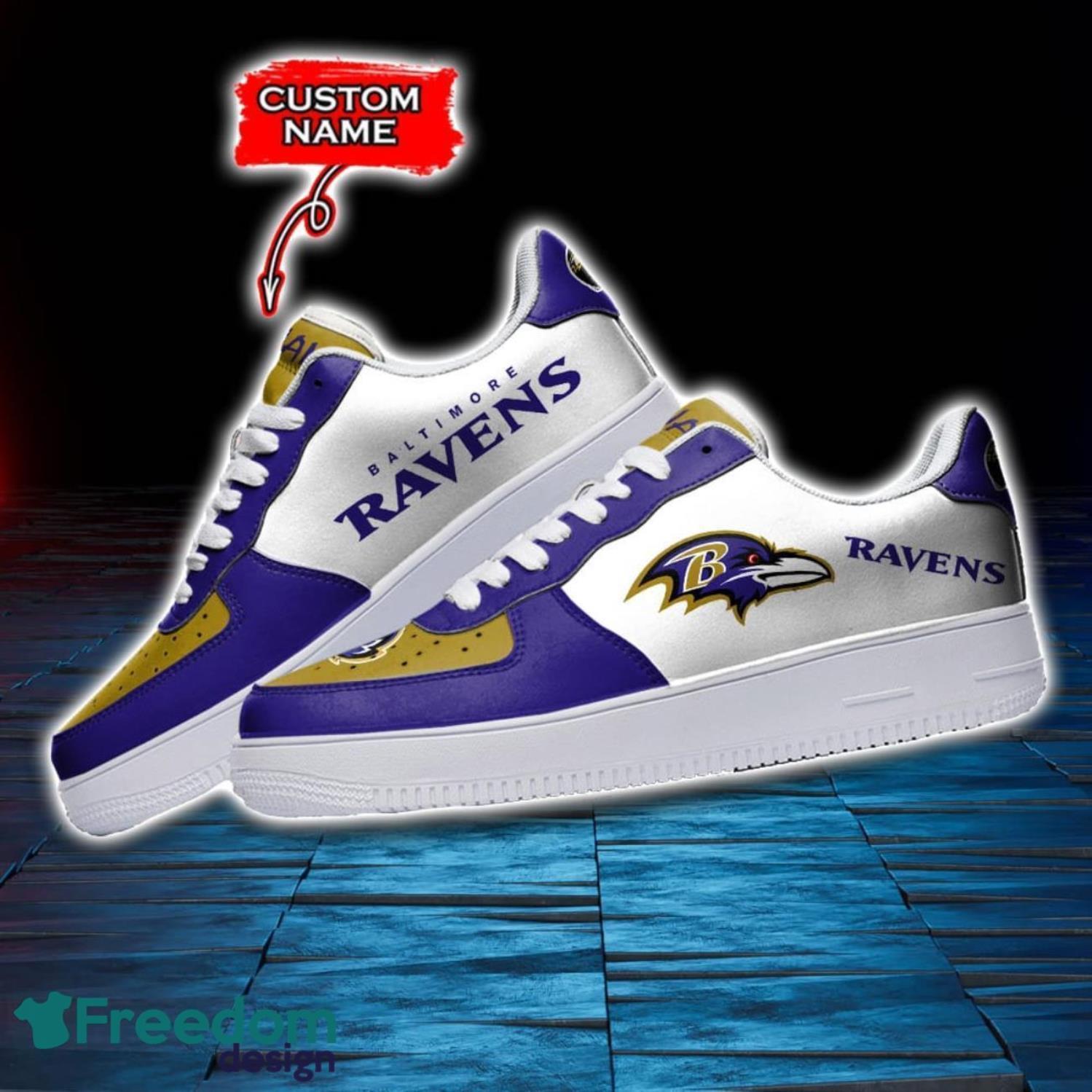 Baltimore Ravens NFL AF1 Personalized Name Sneakers Air Force Shoes For Fans Baltimore Ravens NFL AF1 Personalized Name Sneakers Air Force Shoes For Fans Product Photo 3