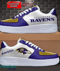 Baltimore Ravens NFL AF1 Personalized Name Sneakers Air Force Shoes For Fans