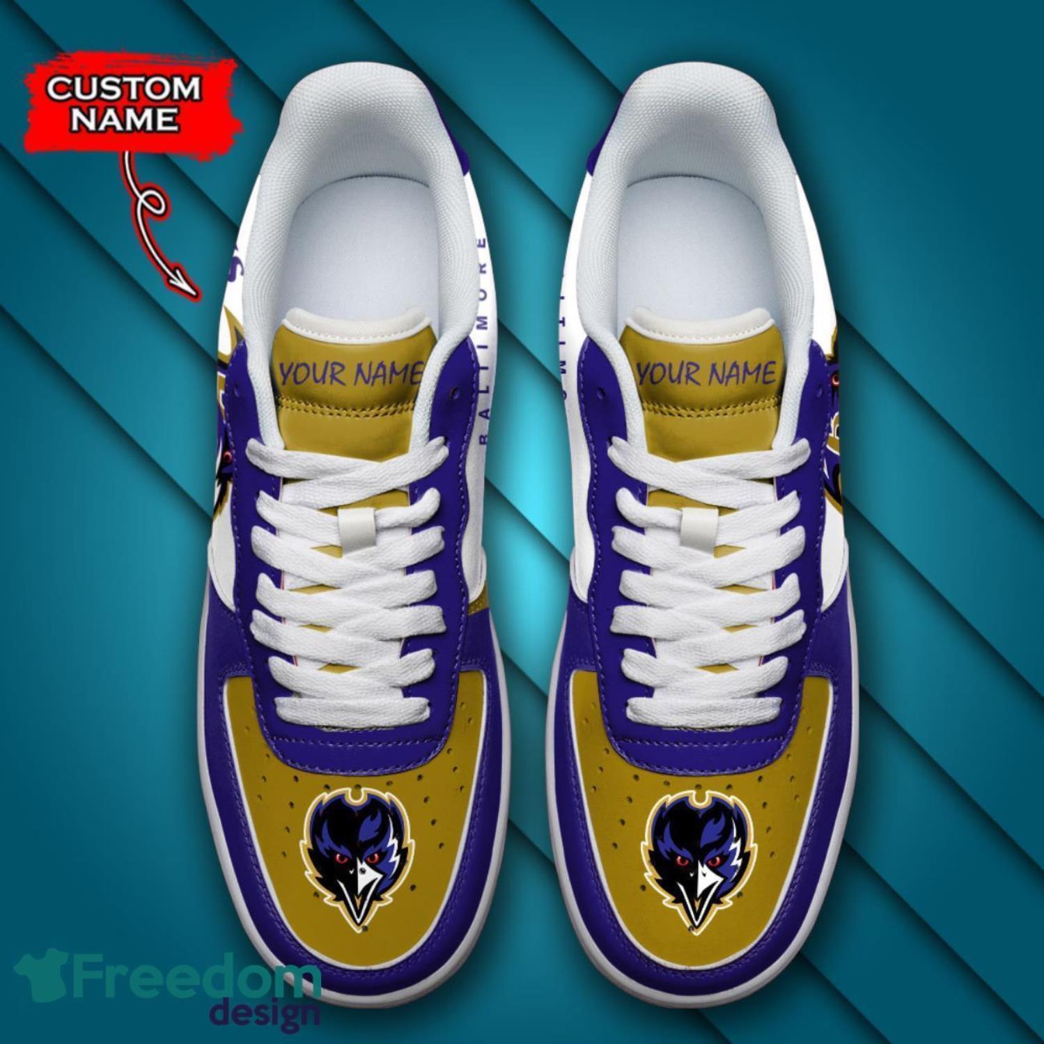 Baltimore Ravens NFL AF1 Personalized Name Sneakers Air Force Shoes For Fans Baltimore Ravens NFL AF1 Personalized Name Sneakers Air Force Shoes For Fans Product Photo 4