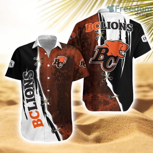 Bc Lions Logo Brush Black Hawaiian Shirt Trending New Product Photo 1