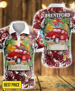 Brentford FC Car Beach Pattern 3D Polo Shirt