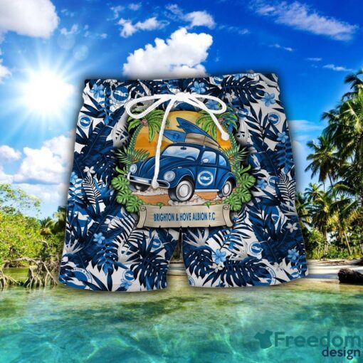 Brighton & Hove Albion F.C Car Beach Pattern Hawaiian Shirt And Shorts Product Photo 2