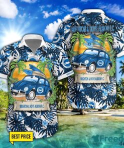 Brighton & Hove Albion F.C Car Beach Pattern Hawaiian Shirt And Shorts