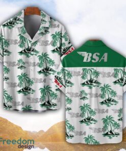 BSA Motorcycles Green Coconut Pattern Combo 3D Hawaiian Shirt And Shorts