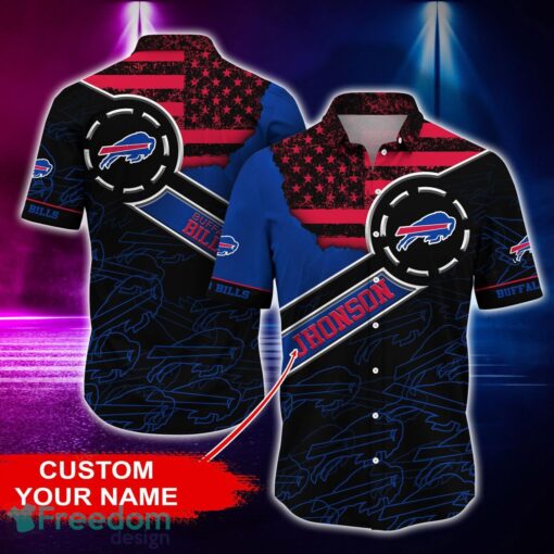 Buffalo Bills Personalized Button Shirt NFL Hawaiian Shirt Custom Name Product Photo 1