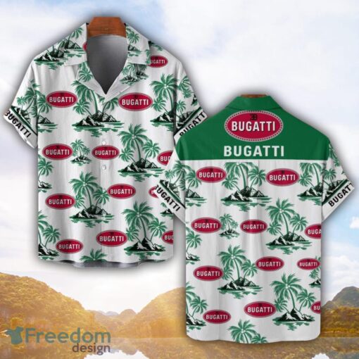 Bugati Green Coconut Pattern Combo 3D Hawaiian Shirt And Shorts Product Photo 1