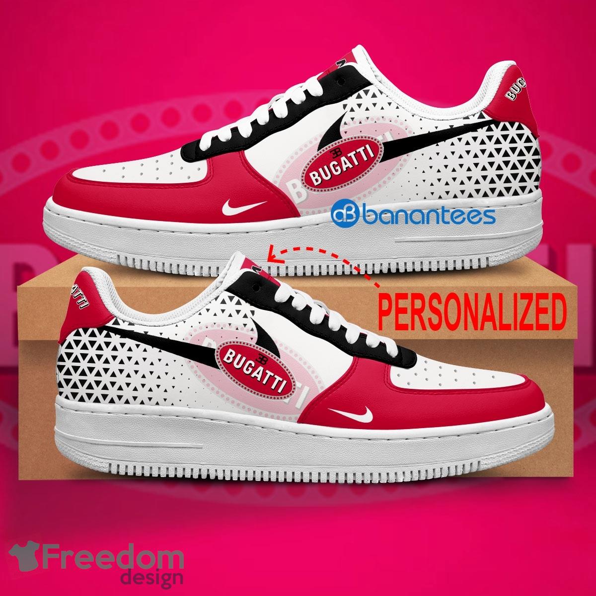 Bugatti Car Racing Air Force 1 Shoes Brand Gift For Men Women Fans AF1 Sneaker Custom Name - Bugatti Car Racing Air Force 1 Shoes Style 1