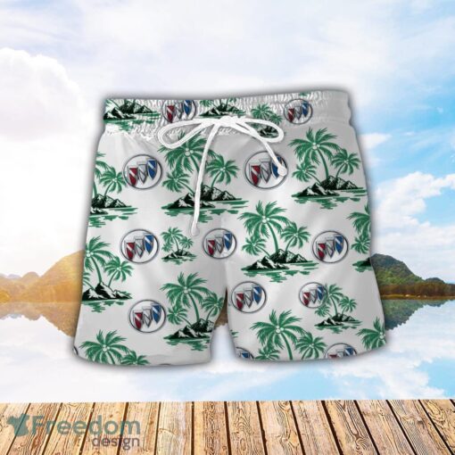 Buick Green Coconut Pattern Combo 3D Hawaiian Shirt And Shorts Product Photo 2