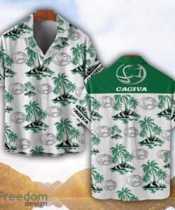 Cagiva Motorcycles Green Coconut Pattern Combo 3D Hawaiian Shirt And Shorts