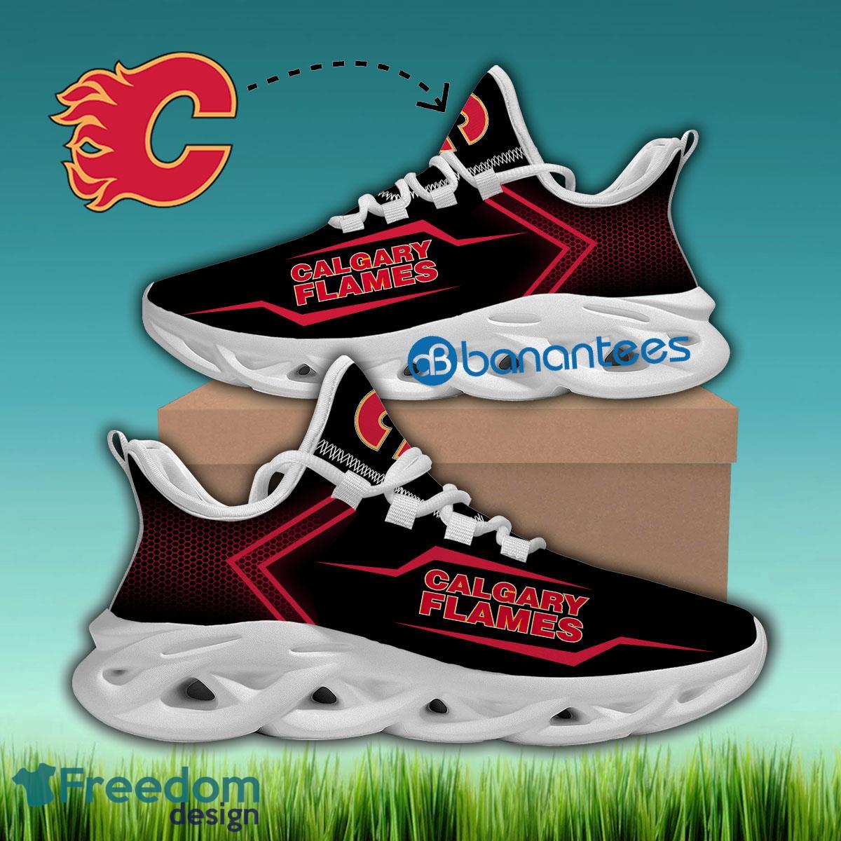 Calgary Flames Chunky Sneaker Symbol Gift Max Soul Shoes New For Fans - NHL Calgary Flames Max Soul Sneakers Style 1