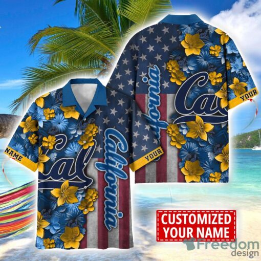 California Golden Bears Custom name USA Flag 4th July Independence Day Hawaiian Shirt Product Photo 1