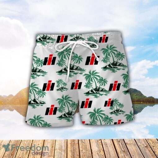 Case IH Green Coconut Pattern Combo 3D Hawaiian Shirt And Shorts Product Photo 2