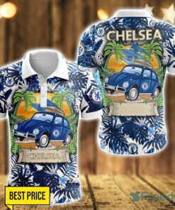 Chelsea F.C. Car Beach Pattern 3D Polo Shirt