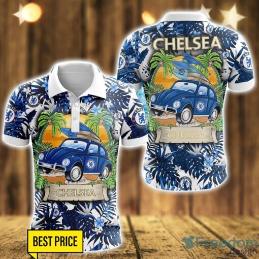 Chelsea F.C. Car Beach Pattern 3D Polo Shirt Product Photo 1