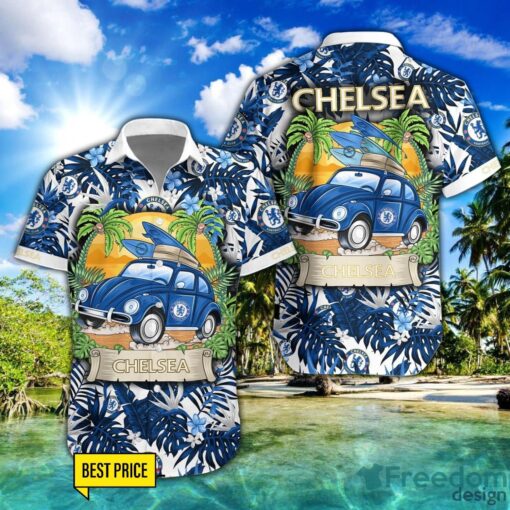 Chelsea F.C. Car Beach Pattern Hawaiian Shirt And Shorts Product Photo 1