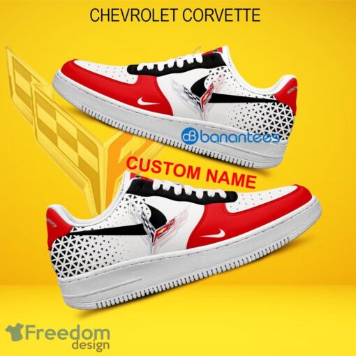 Chevrolet Corvette Car Racing Air Force 1 Shoes Brand Full Print AF1 Sneaker Custom Name - Chevrolet Corvette Car Racing Air Force 1 Shoes Style 2