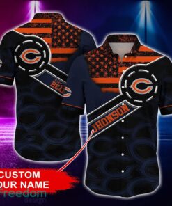 Chicago Bears Personalized Button Shirt NFL Hawaiian Shirt Custom Name