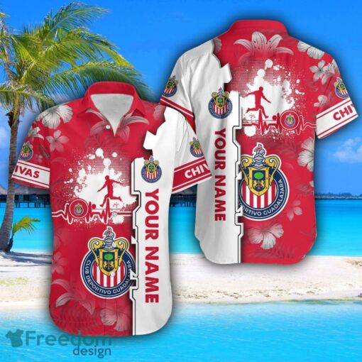 Chivas de Guadalajara Hawaiian Shirt And Beach Shorts Flower Pattern Custom Name For Fans Product Photo 2