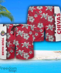 Chivas de Guadalajara Hawaiian Shirt And Beach Shorts Flower Pattern Custom Name For Fans Product Photo 3