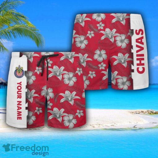 Chivas de Guadalajara Hawaiian Shirt And Beach Shorts Flower Pattern Custom Name For Fans Product Photo 3