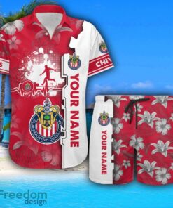 Chivas de Guadalajara Hawaiian Shirt And Beach Shorts Flower Pattern Custom Name For Fans