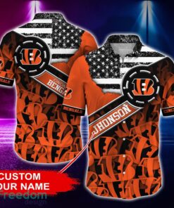 Cincinnati Bengals Personalized Button Shirt NFL Hawaiian Shirt Custom Name