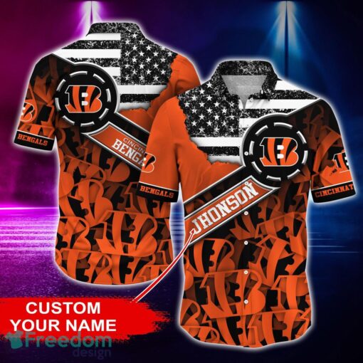 Cincinnati Bengals Personalized Button Shirt NFL Hawaiian Shirt Custom Name Product Photo 1