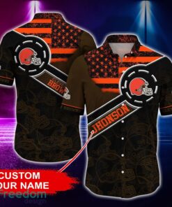 Cleveland Browns Personalized Button Shirt NFL Hawaiian Shirt Custom Name