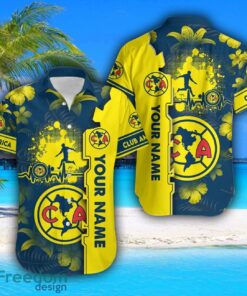 Club América Hawaiian Shirt And Beach Shorts Flower Pattern Custom Name For Fans Product Photo 2