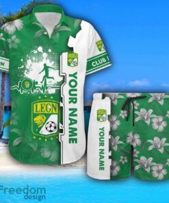 Club León Hawaiian Shirt And Beach Shorts Flower Pattern Custom Name For Fans