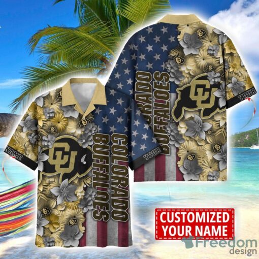 Colorado Buffaloes Custom name USA Flag 4th July Independence Day Hawaiian Shirt Product Photo 1