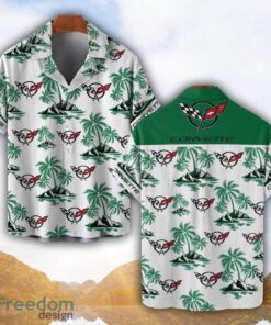 Corvette C5 Green Coconut Pattern Combo 3D Hawaiian Shirt And Shorts