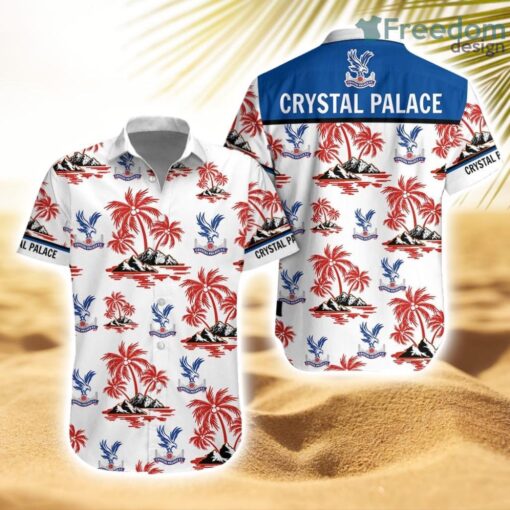 Crystal Palace F.C Tropical Striped Hawaiian Shirt Trending New Product Photo 1