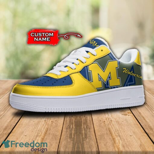 Custom Name Michigan Wolverines NCAA AF1 Shoes Personalized Air Force Shoes For Fans Product Photo 2