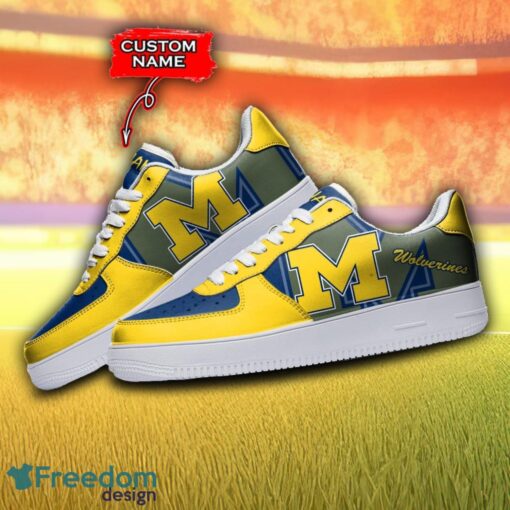 Custom Name Michigan Wolverines NCAA AF1 Shoes Personalized Air Force Shoes For Fans Product Photo 3