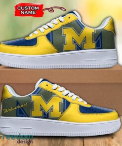 Custom Name Michigan Wolverines NCAA AF1 Shoes Personalized Air Force Shoes For Fans