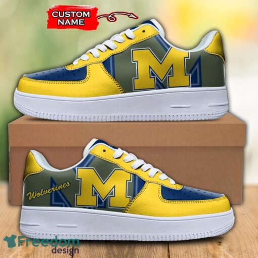 Custom Name Michigan Wolverines NCAA AF1 Shoes Personalized Air Force Shoes For Fans Product Photo 1