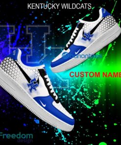 Custom Name NCAA Kentucky Wildcats Air Force 1 Shoes New AOP Gift AF1 Sneaker For Fans - NCAA Kentucky Wildcats For Fans Air Force 1 Sneaker Personalized Style 1