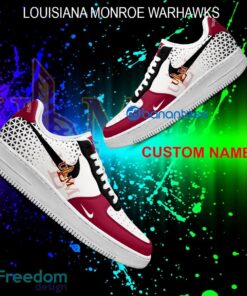 Custom Name NCAA Louisiana Monroe Warhawks Air Force 1 Shoes New AOP Gift AF1 Sneaker For Fans - NCAA Louisiana Monroe Warhawks For Fans Air Force 1 Sneaker Personalized Style 1