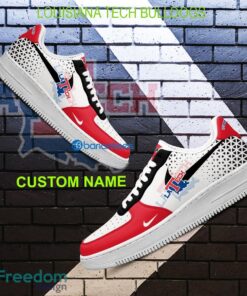 Custom Name NCAA Louisiana Tech Bulldogs Air Force 1 Shoes New AOP Gift AF1 Sneaker For Fans - NCAA Louisiana Tech Bulldogs For Fans Air Force 1 Sneaker Personalized Style 1