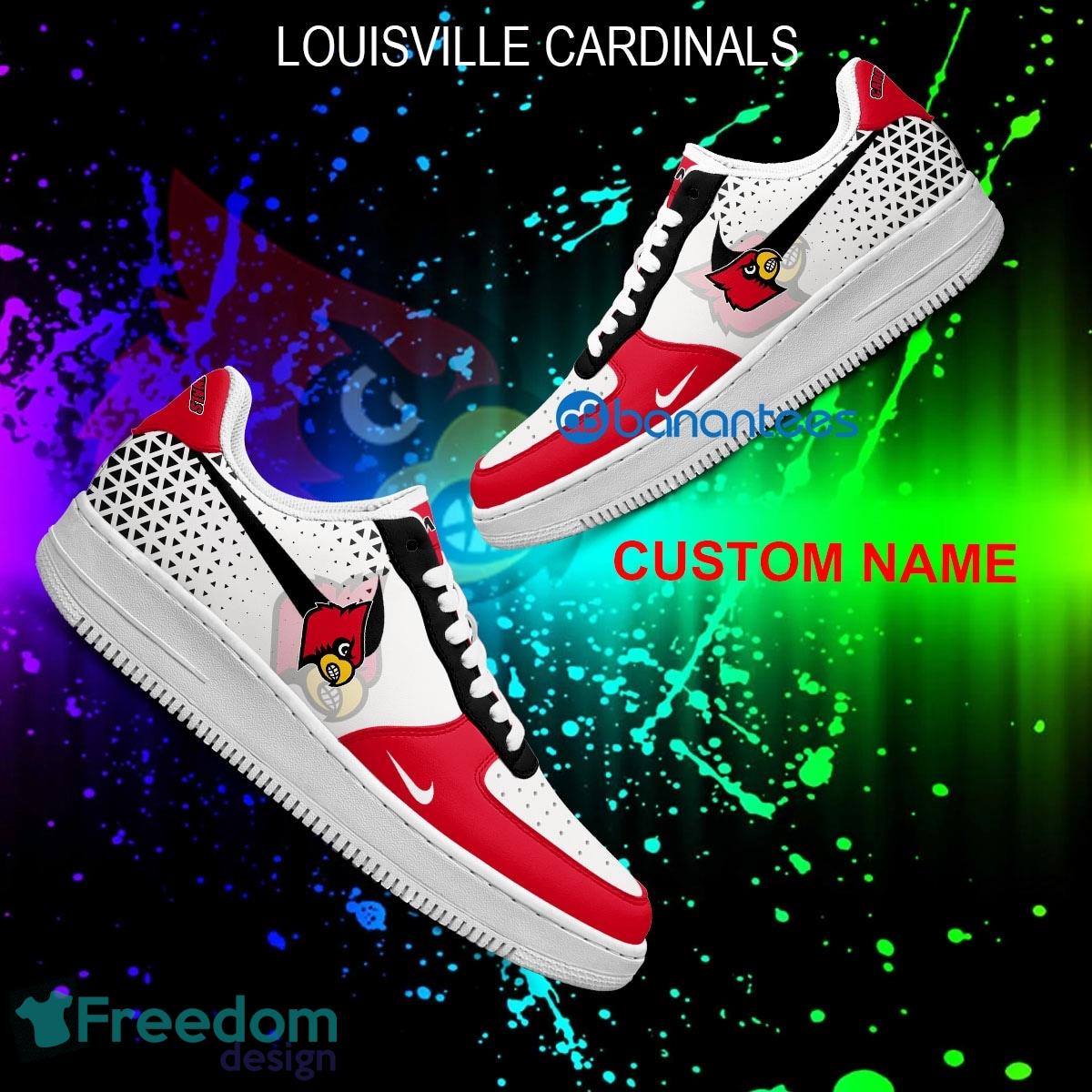 Custom Name NCAA Louisville Cardinals Air Force 1 Shoes New AOP Gift AF1 Sneaker For Fans - NCAA Louisville Cardinals For Fans Air Force 1 Sneaker Personalized Style 1