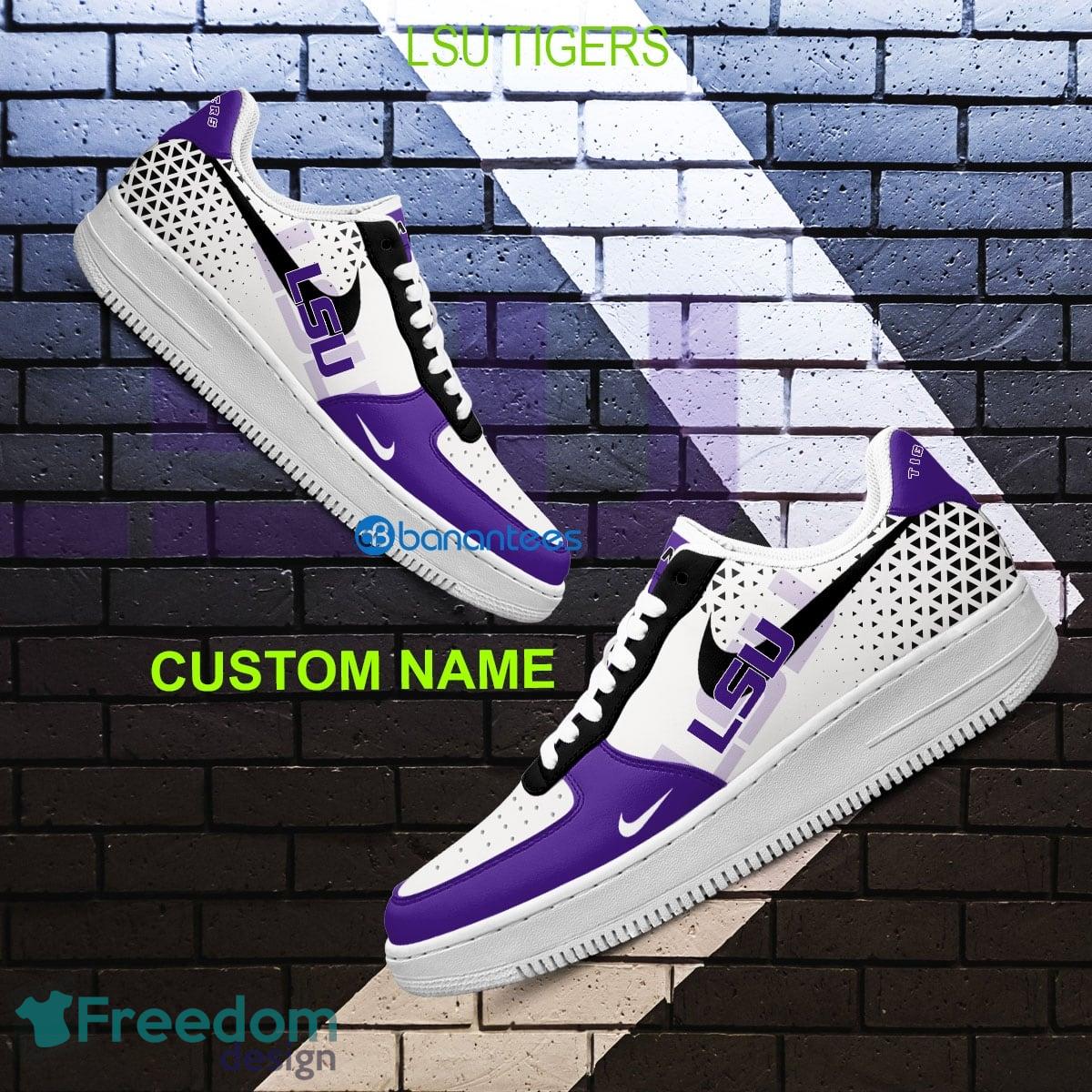 Custom Name NCAA LSU Tigers Air Force 1 Shoes New AOP Gift AF1 Sneaker For Fans - NCAA LSU Tigers For Fans Air Force 1 Sneaker Personalized Style 1