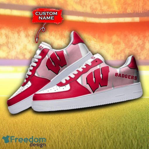 Custom Name Wisconsin Badgers NCAA AF1 Shoes Personalized Air Force Shoes For Fans Product Photo 3