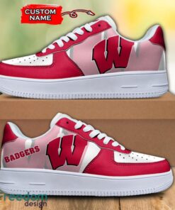 Custom Name Wisconsin Badgers NCAA AF1 Shoes Personalized Air Force Shoes For Fans