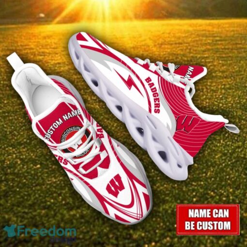 Custom Name Wisconsin Badgers NCAA Max Soul Shoes Personalized Sneakers For Fans Product Photo 2