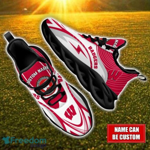 Custom Name Wisconsin Badgers NCAA Max Soul Shoes Personalized Sneakers For Fans Product Photo 1